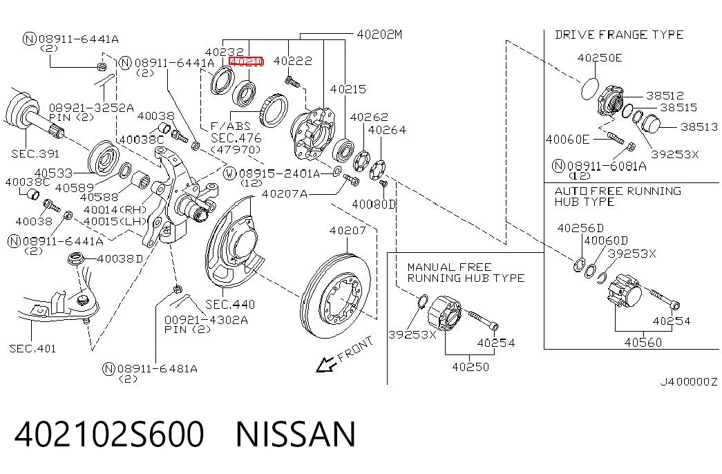 Подшипник ступицы передней внутренний LM60304911 NTN