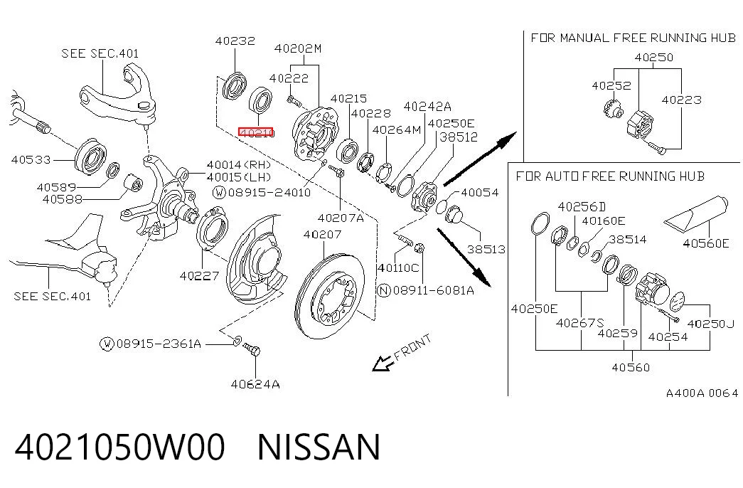 Подшипник ступицы передней, внутренний NTN LM60304911