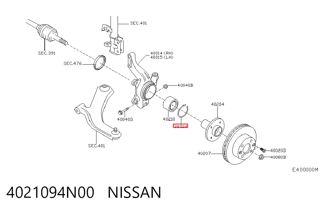H11010BTA Japan Cars Подшипник ступицы передней