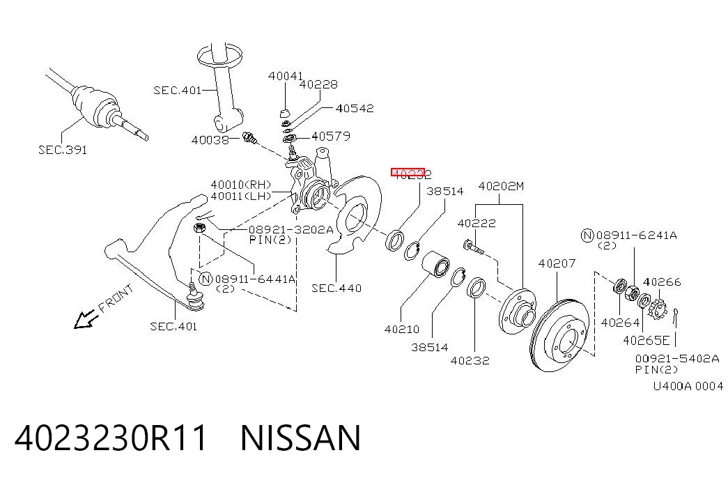 4023230R11 Nissan/Infiniti Сальник передней ступицы
