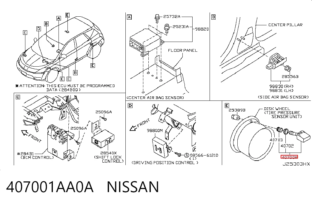 407001AA0A Nissan/Infiniti Манометр воздушный
