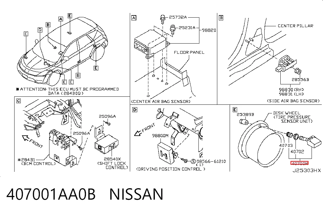 407001AA0B Nissan/Infiniti Манометр воздушный