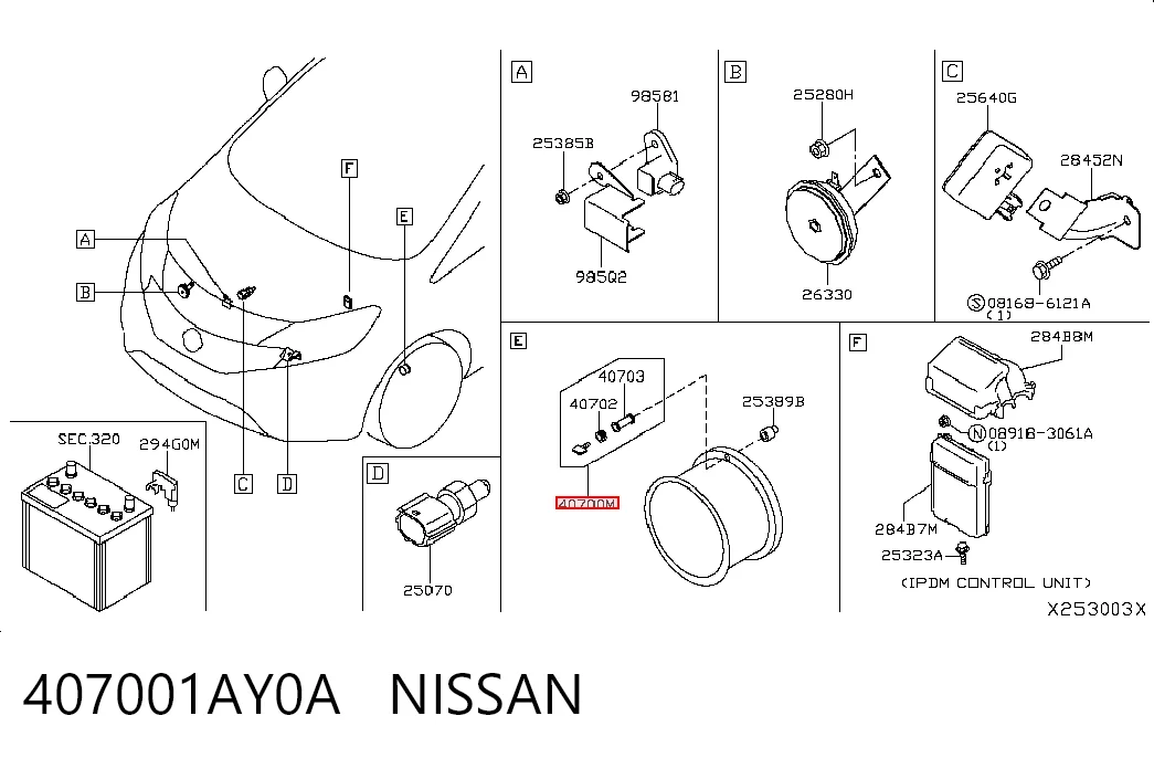 407001AY0A Nissan/Infiniti Манометр воздушный