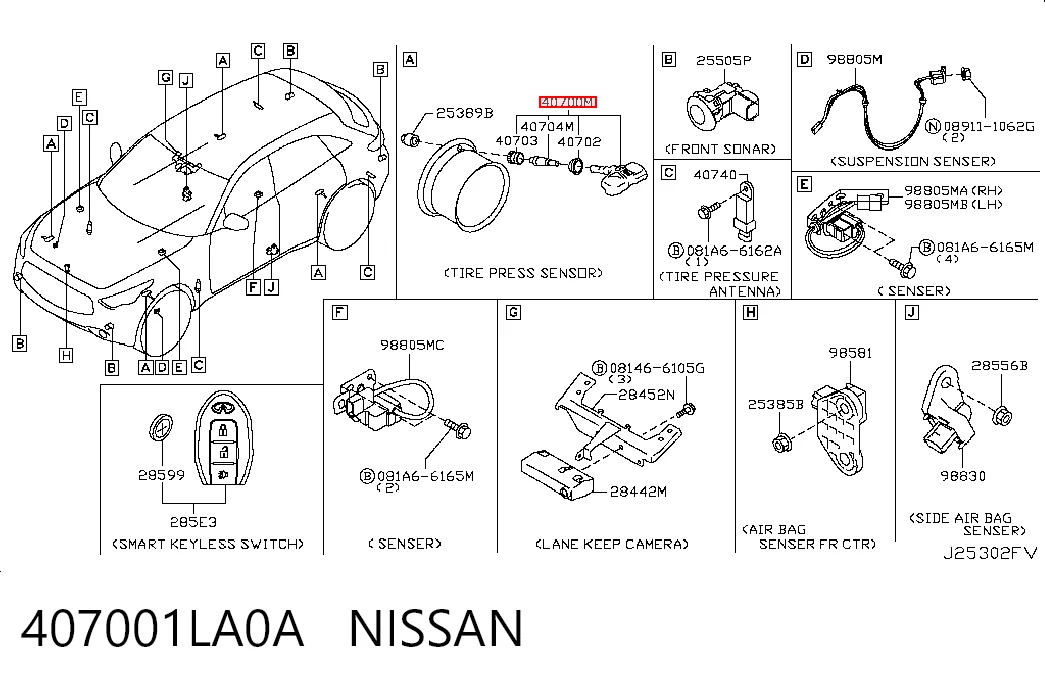 407001LA0A Nissan/Infiniti Манометр воздушный