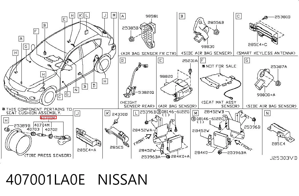 407001LA0E Nissan/Infiniti Манометр воздушный