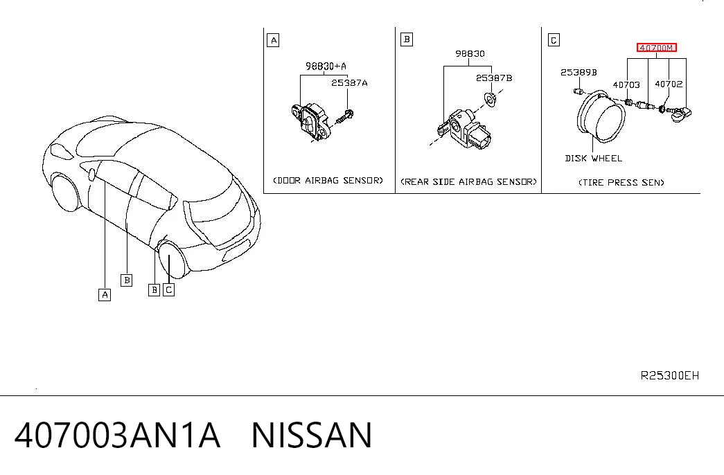 407003AN1A Nissan/Infiniti Манометр воздушный