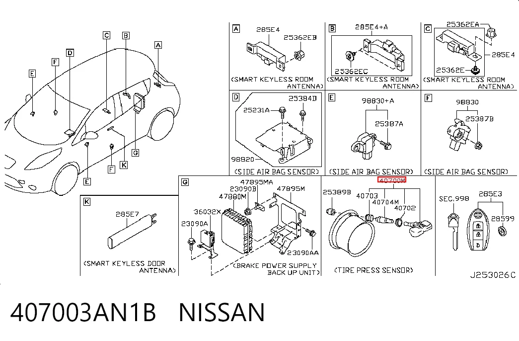 407003AN1B Nissan/Infiniti Манометр воздушный