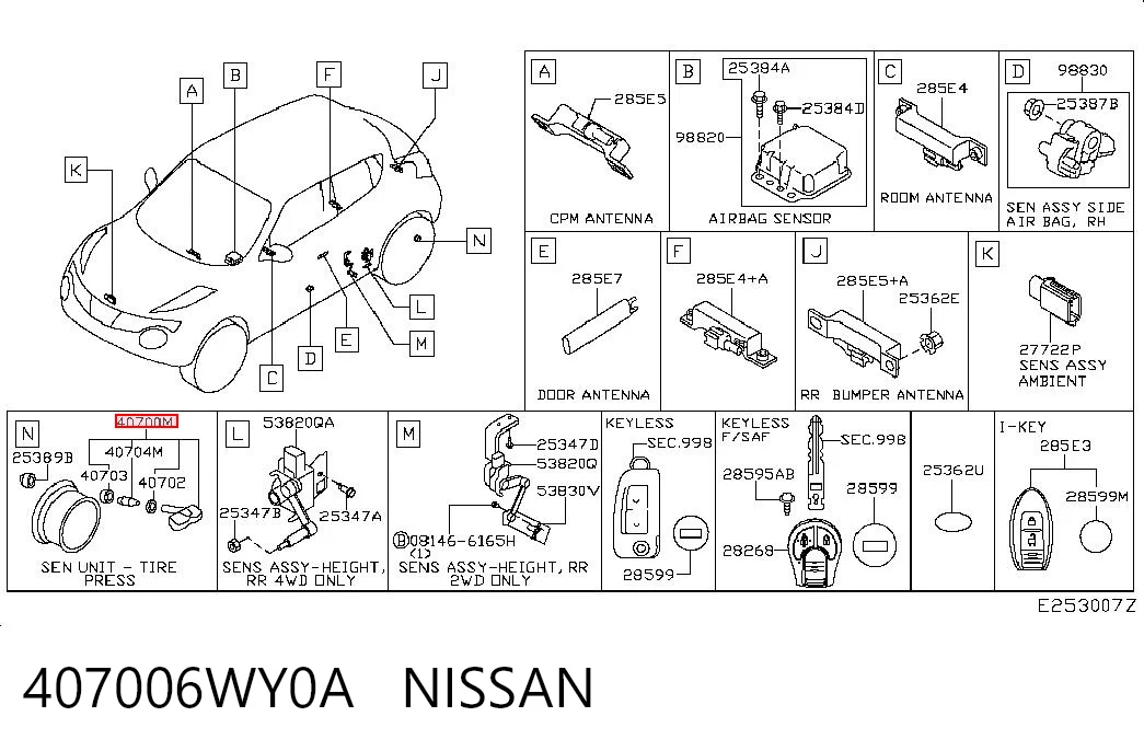 407006WY0A Nissan/Infiniti Манометр воздушный