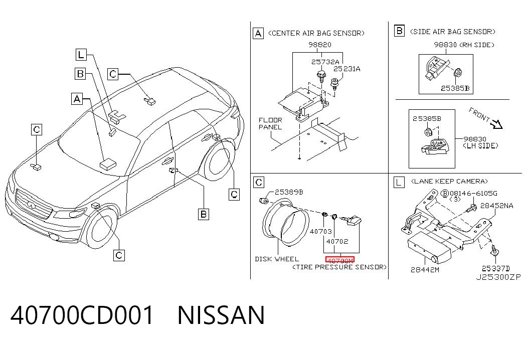 40700CD001 Nissan/Infiniti Манометр воздушный