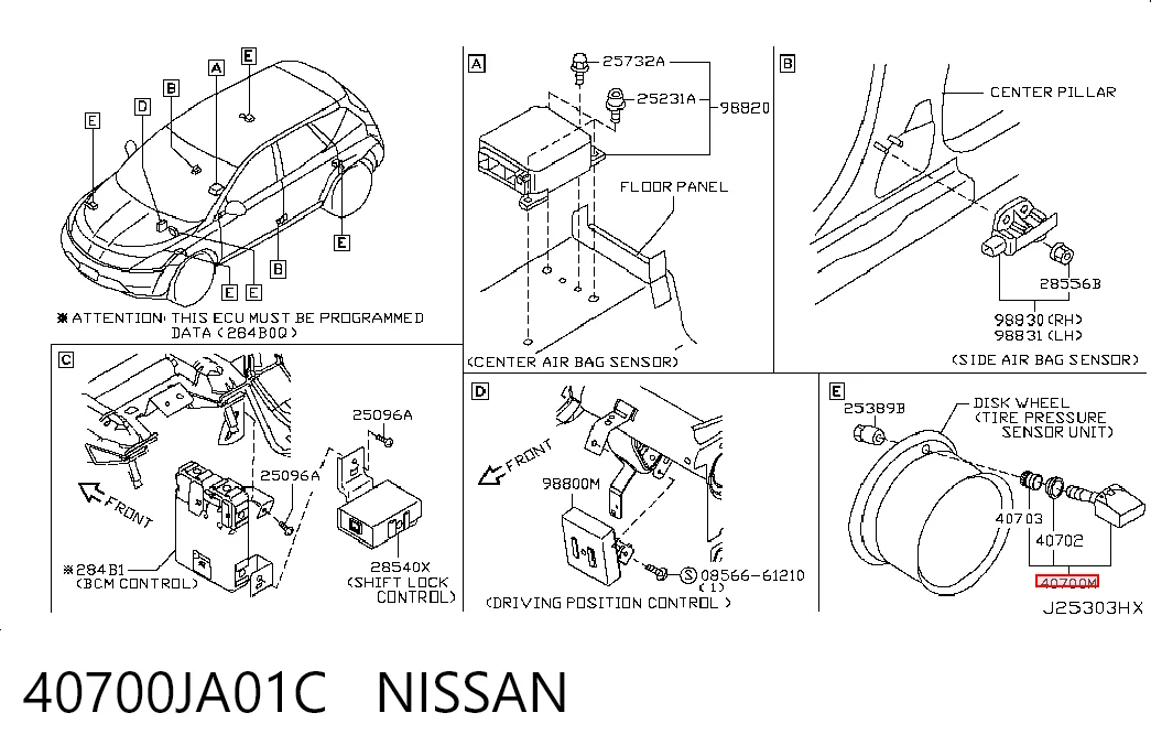40700JA01C Nissan/Infiniti Манометр воздушный