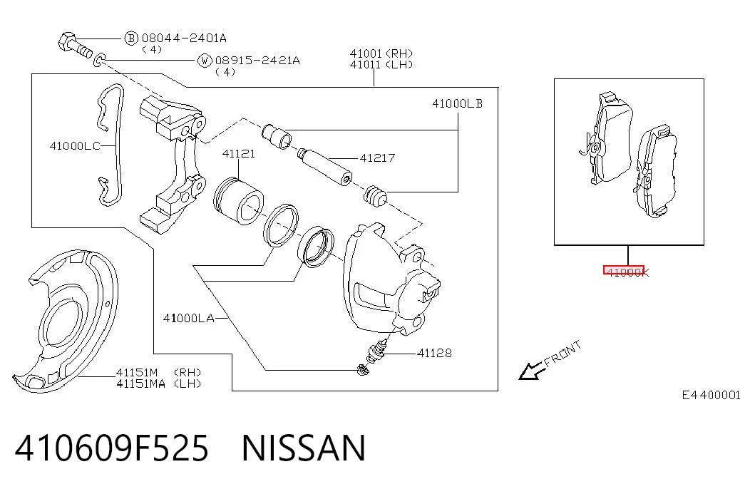 Колодки Nissan Primera седан (P11) (1996 - 2002) цена, от 21.66 USD
