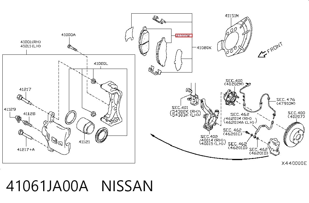 41061JA00A Nissan/Infiniti Колодки передние