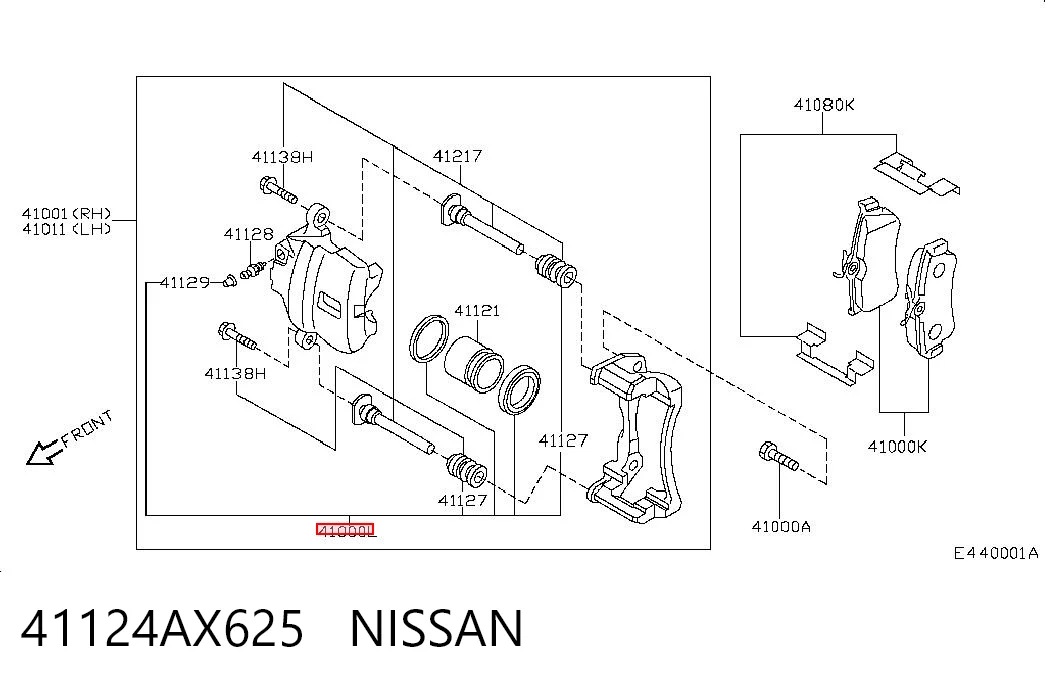  Ремкомплект переднего суппорта Nissan Micra 