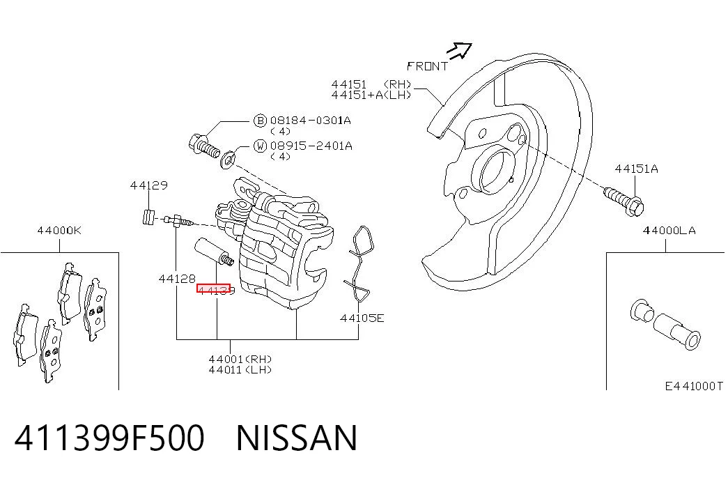  Направляющая суппорта заднего Nissan Primera 