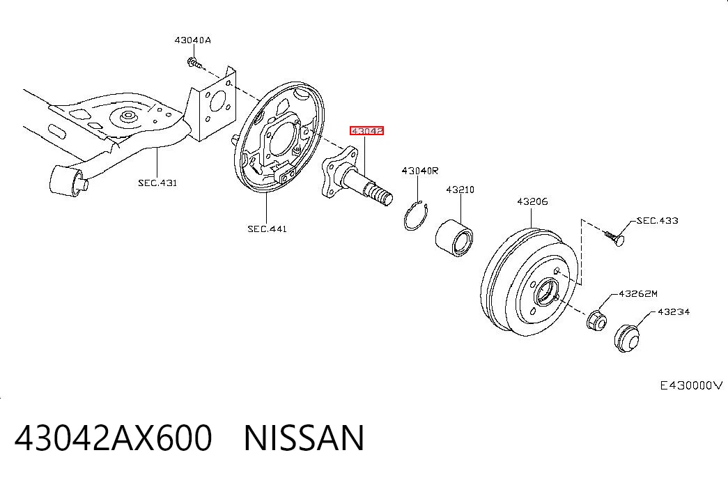 Ступица задняя на Nissan Micra  K12