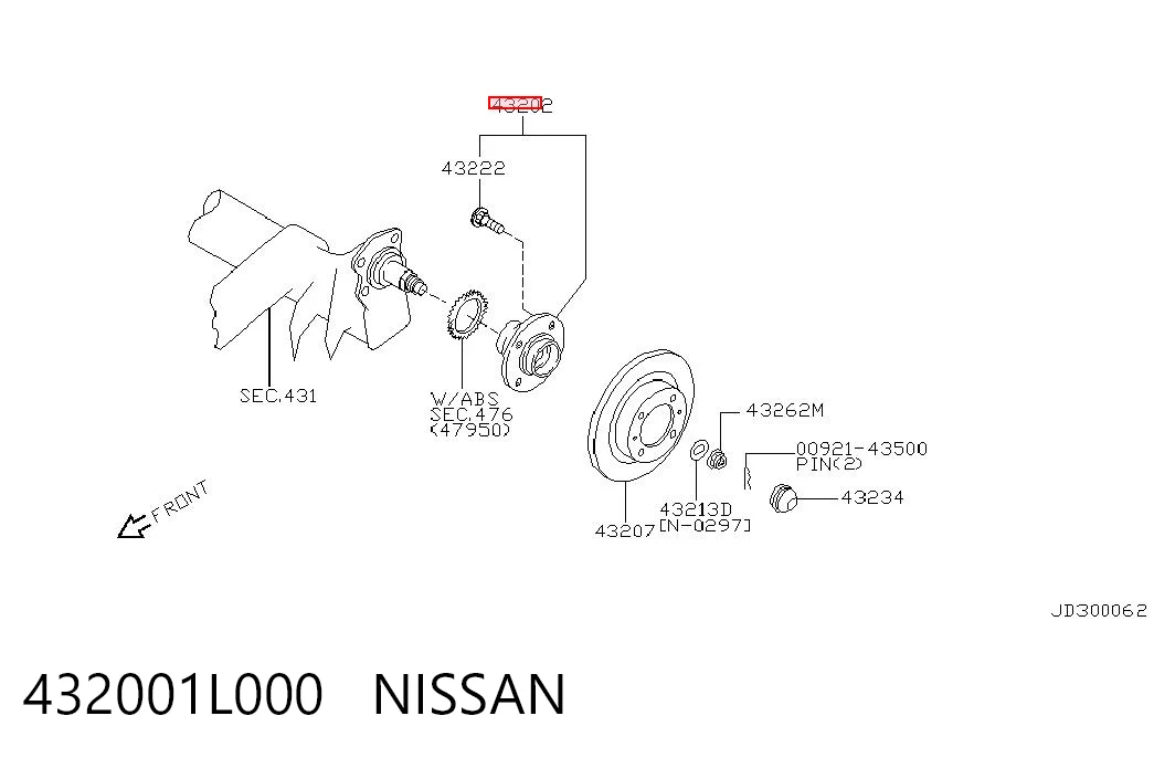 Ступица заднего колеса Japan Cars H21012
