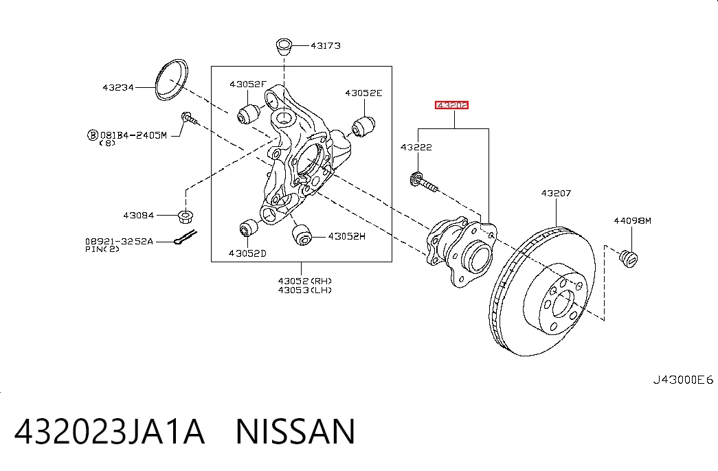 432023JA1A Nissan/Infiniti Ступица задняя