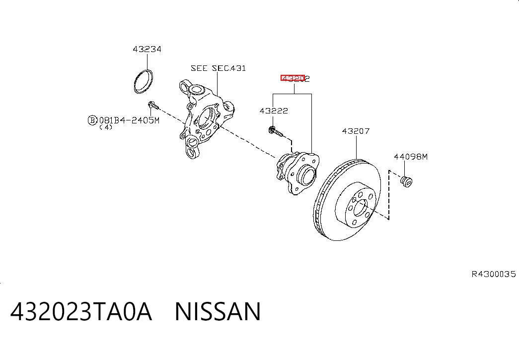 432023TA0A Nissan/Infiniti Ступица задняя