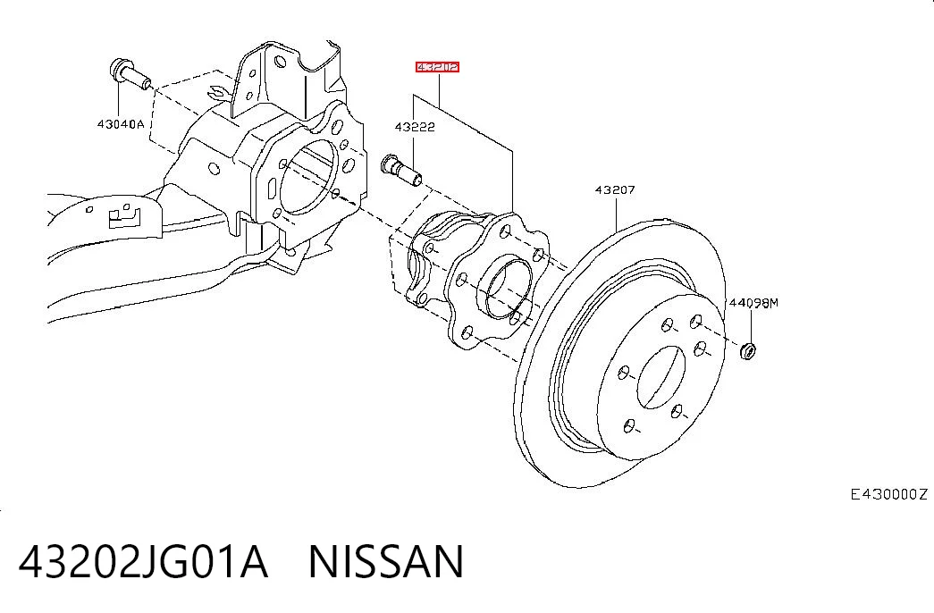 43202JG01A Nissan/Infiniti Ступица задняя