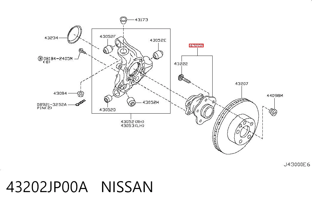 43202JP00A Nissan/Infiniti Ступица задняя