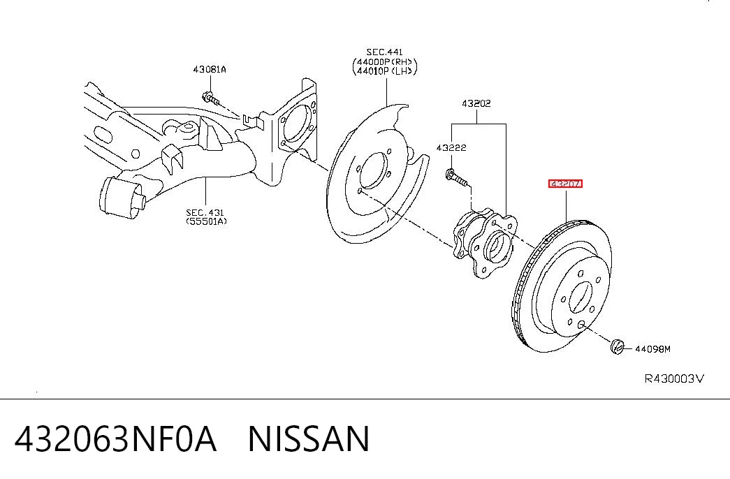 432063NF0A Nissan/Infiniti Дисковый тормоз