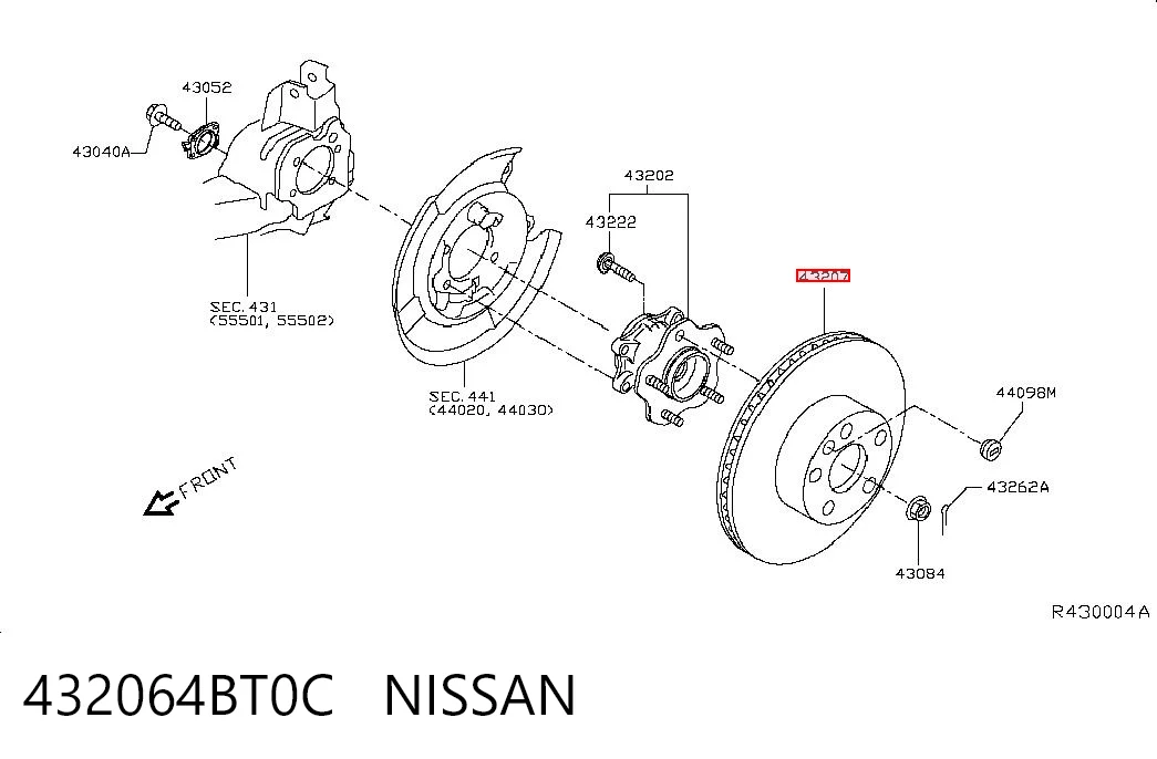 432064BT0C Nissan/Infiniti Дисковый тормоз