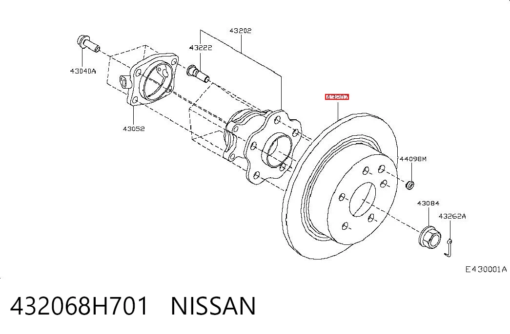 432068H701 Nissan/Infiniti Дисковый тормоз