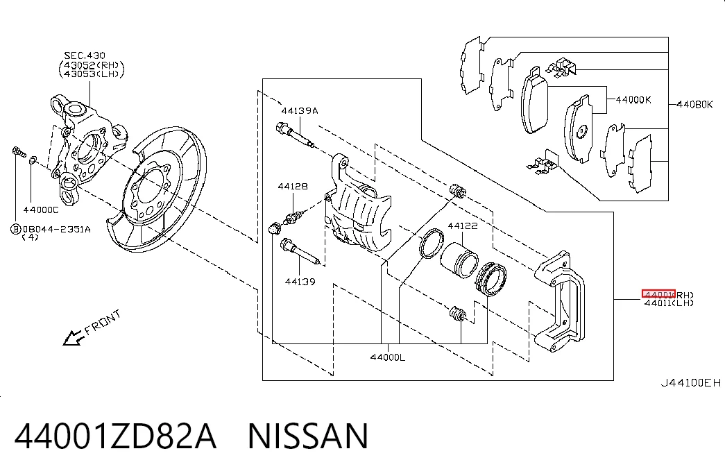 Тормозной суппорт правый задний Nissan Altima L32 седан (2006 - 2012) цена, от 39.28 USD