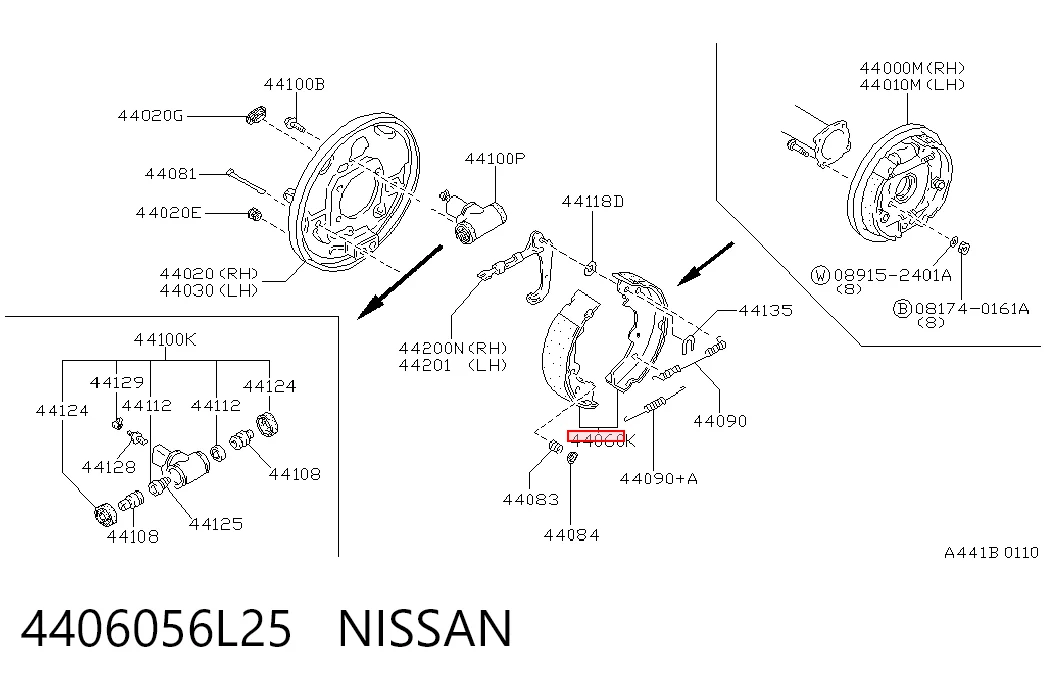 Купить C01034JC Japan Cars Задние барабанные тормозные колодки