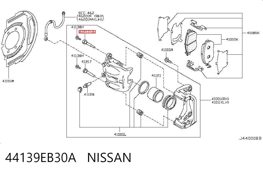 Направляющая суппорта переднего, верхняя Renault (RVI) 441390V700