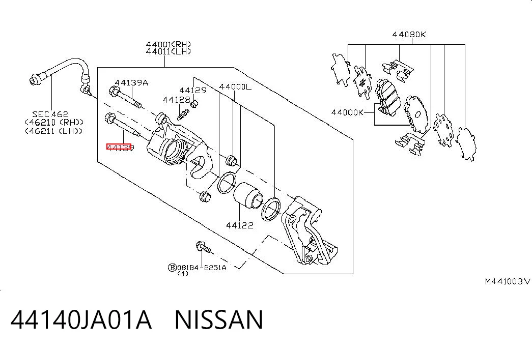 Направляющая суппорта заднего нижняя J3271012 Nipparts