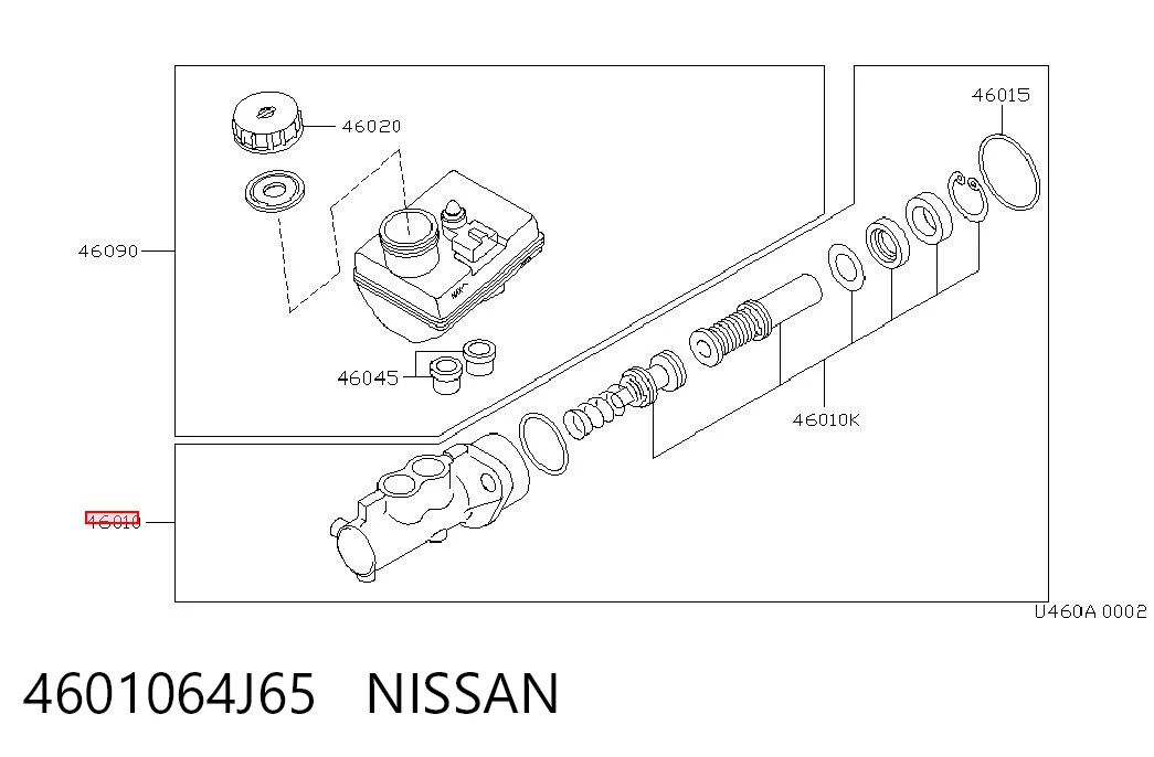 Цилиндр тормозной, главный на Nissan Primera  P11