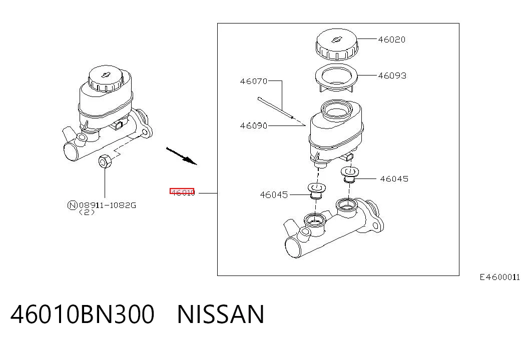 Цилиндр тормозной, главный на Nissan Almera TINO V10