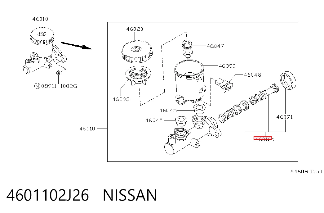 Ремкомплект тормозного цилиндра на Nissan Patrol  Y61