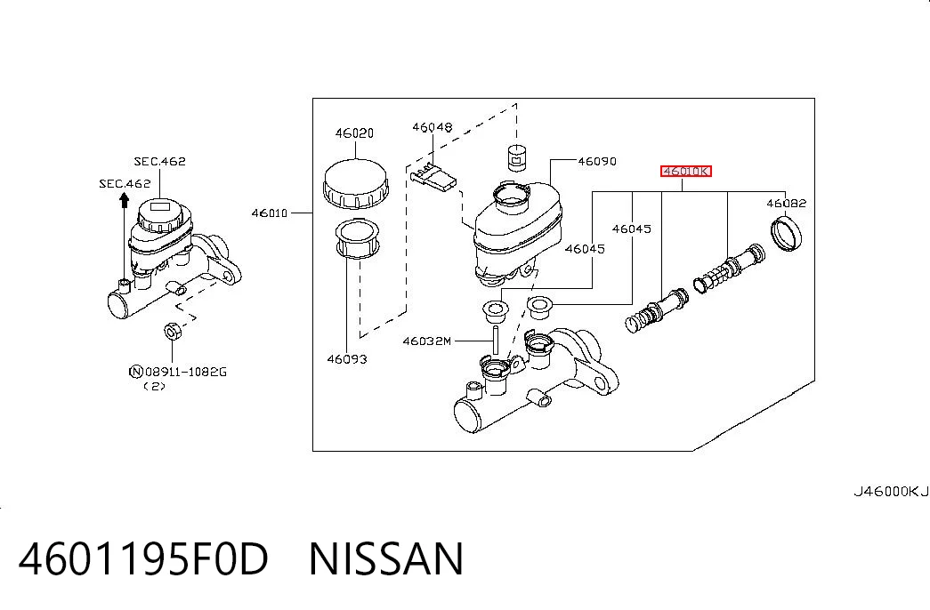 Ремкомплект главного тормозного цилиндра Nissan Almera B10RS