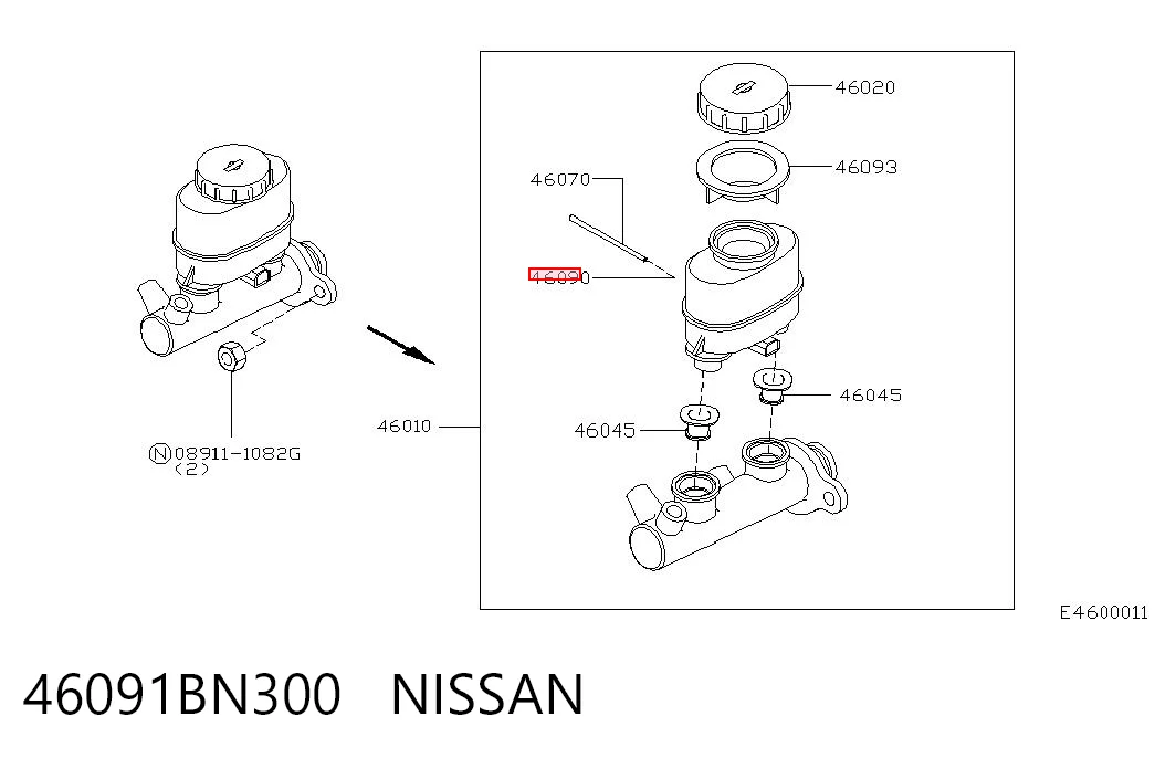 Бачок главного тормозного цилиндра на Nissan Almera II N16