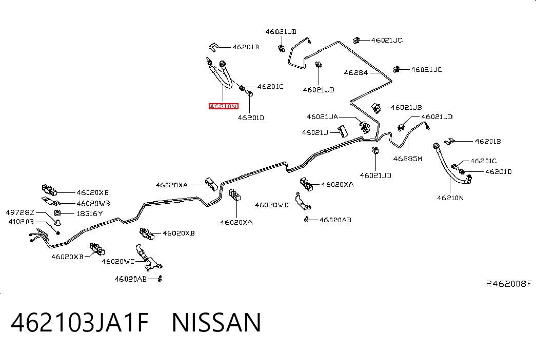 462103JA1F Nissan/Infiniti Гибкая тормозная трубка задняя