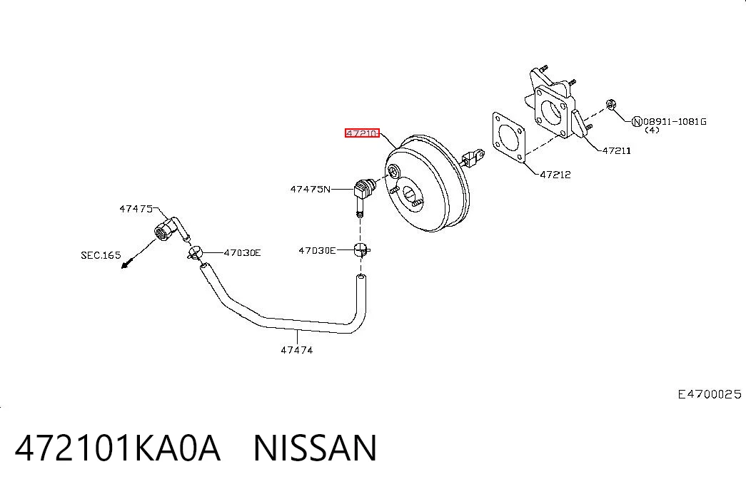 Усилитель тормоза вакуумный на Nissan JUKE JPN F15