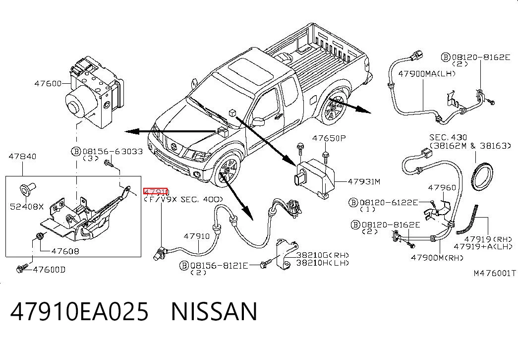 47910EA025 Nissan/Infiniti Датчик АБС