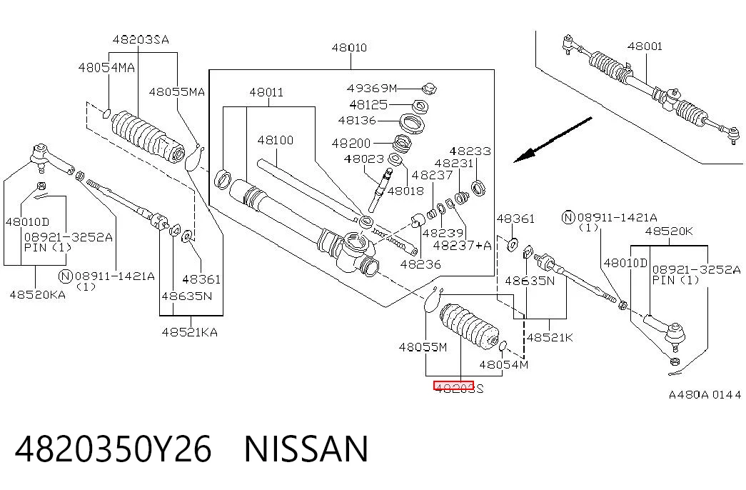 ASRNI1019 Tenacity Чехол рулевой рейки правый