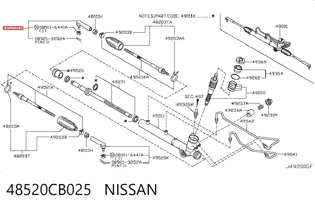 Купить N451 Polcar Наконечник рулевой тяги, внешний
