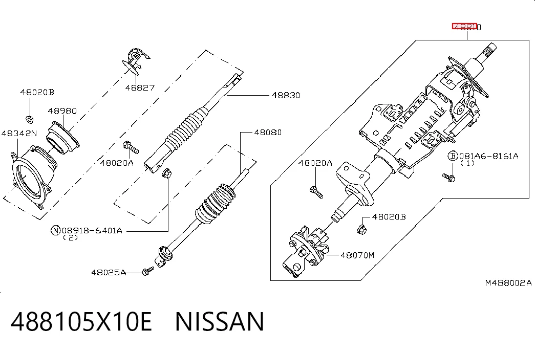 Колонка рулевого управления на Nissan Pathfinder  R51M
