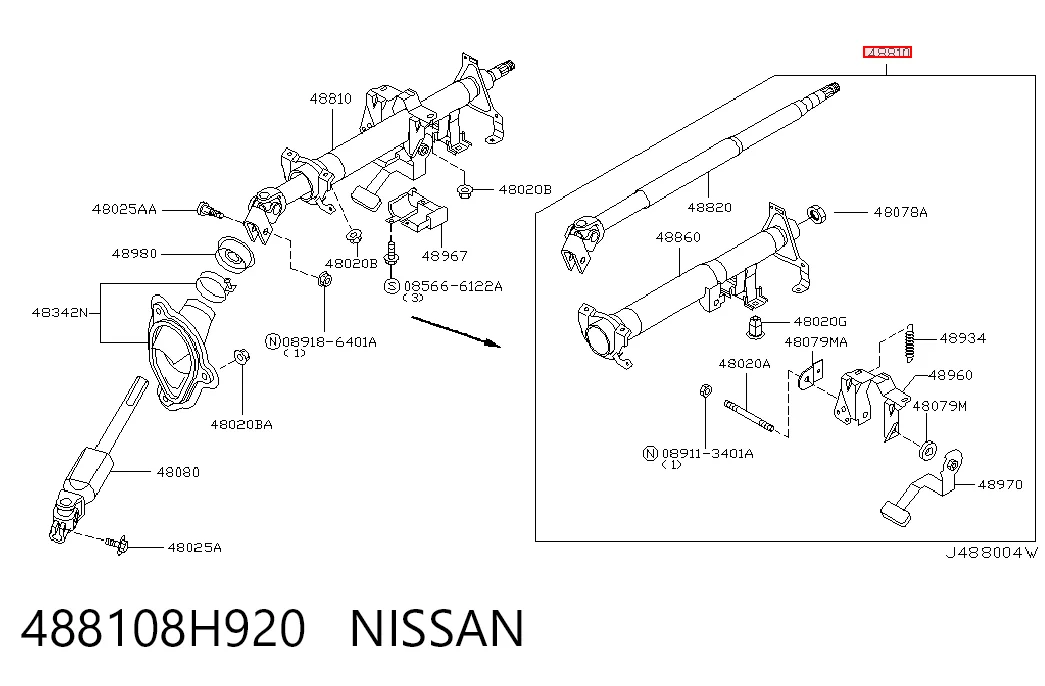 Колонка рулевого управления на Nissan X-Trail  T30