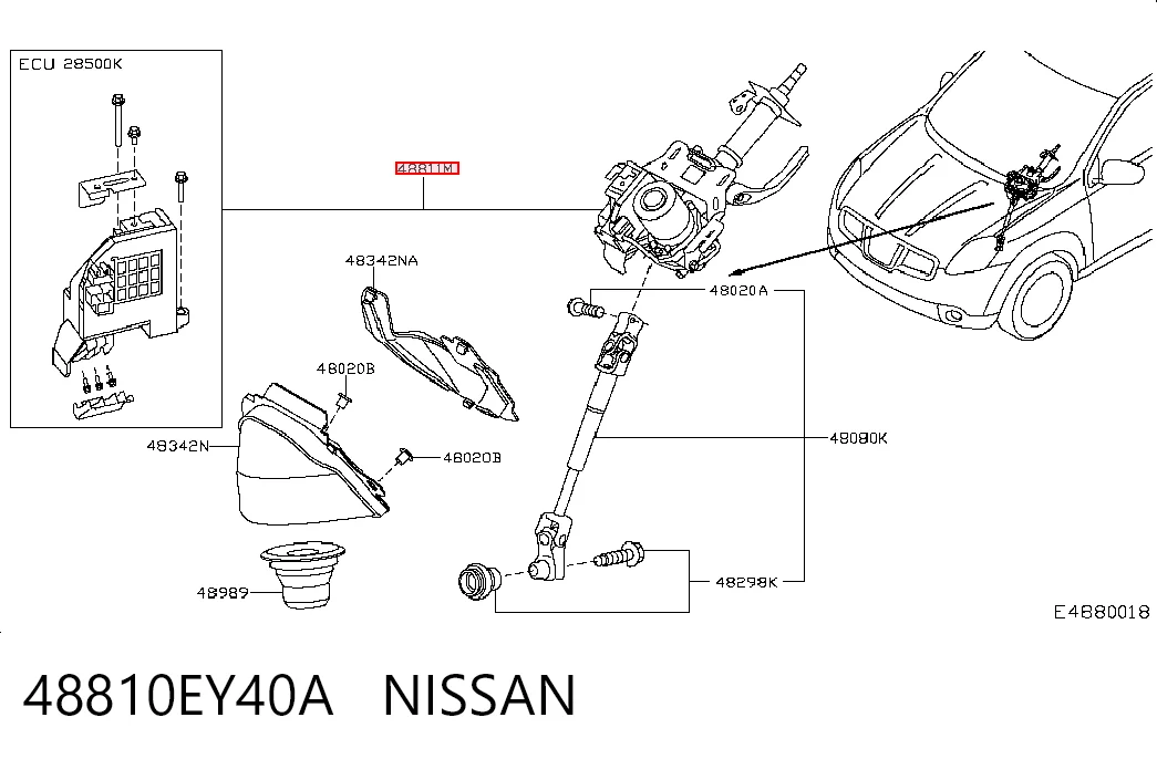 Колонка рулевого управления на Nissan Qashqai I J10