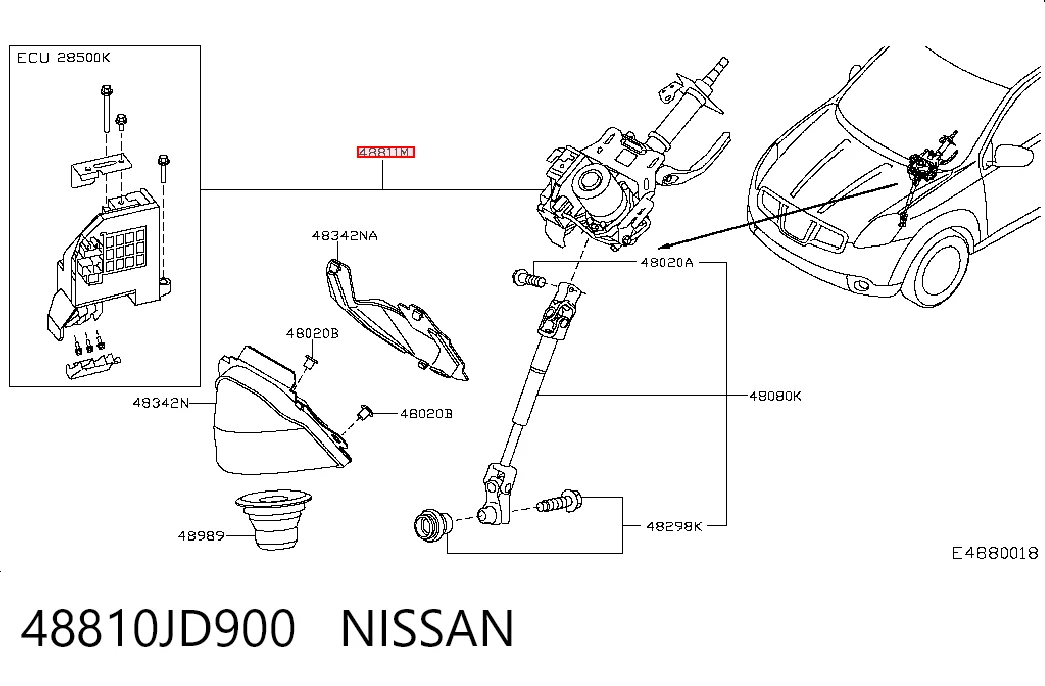Рулевая колонка Nissan Qashqai I внедорожник (J10) (2006 - 2013) цена, от 76.94 USD