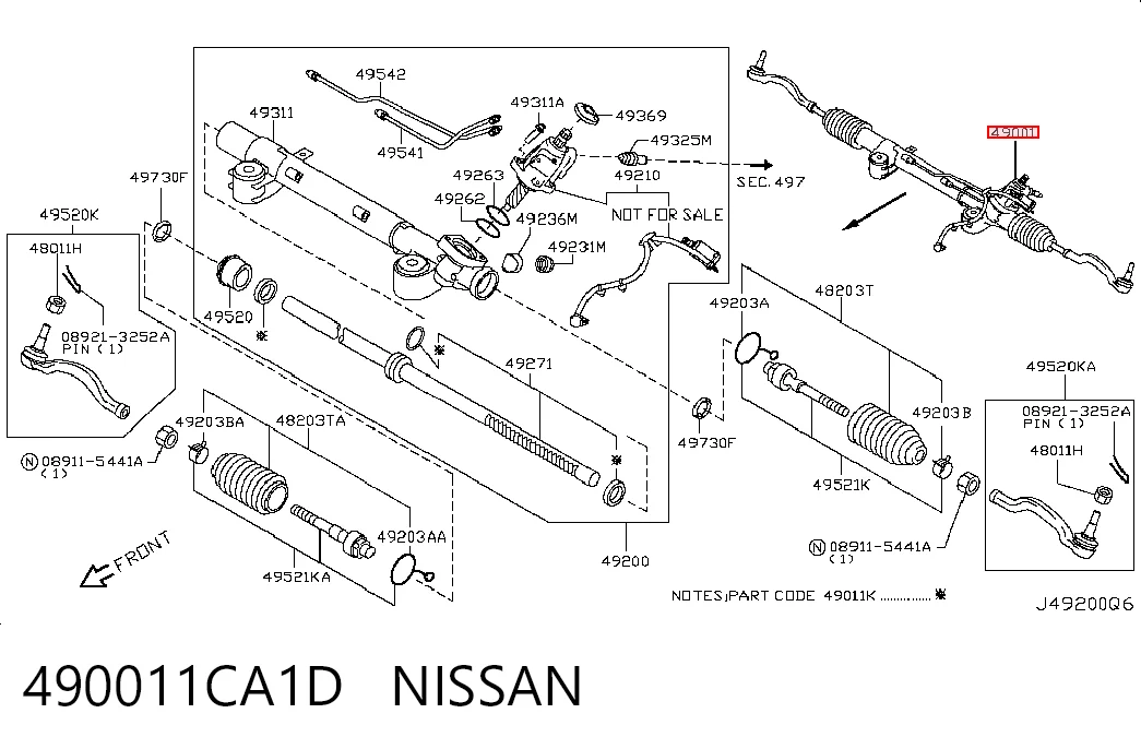 490011CA1D Nissan/Infiniti Управление рулевое в сборе