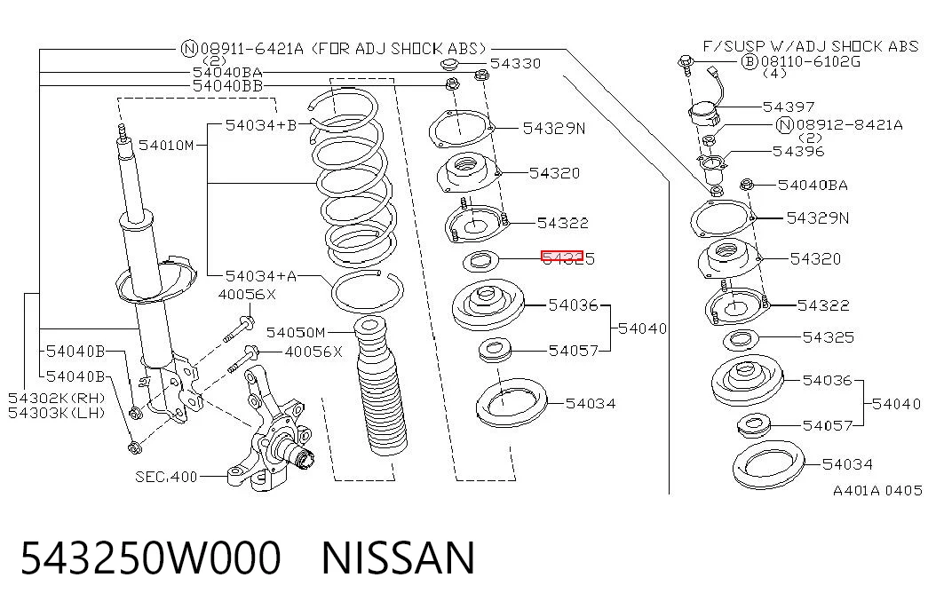 Опорный подшипник амортизатора SA543255V000 Sensen