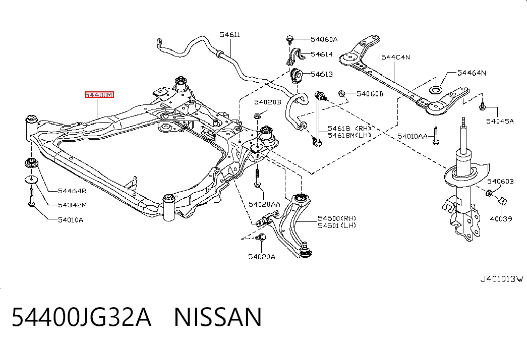 54400JG32A Nissan/Infiniti Подрамник передней подвески