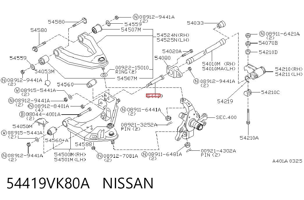 54419VK80A Nissan/Infiniti Болт крепления переднего рычага, нижнего