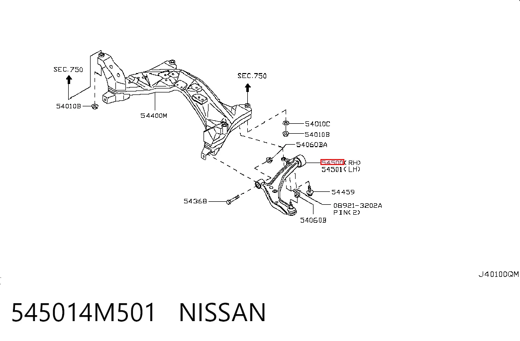Правый рычаг передней нижней подвески Nissan Almera CLASSIC седан (B10RS) (2006 - 2012) цена, от 38.01 USD